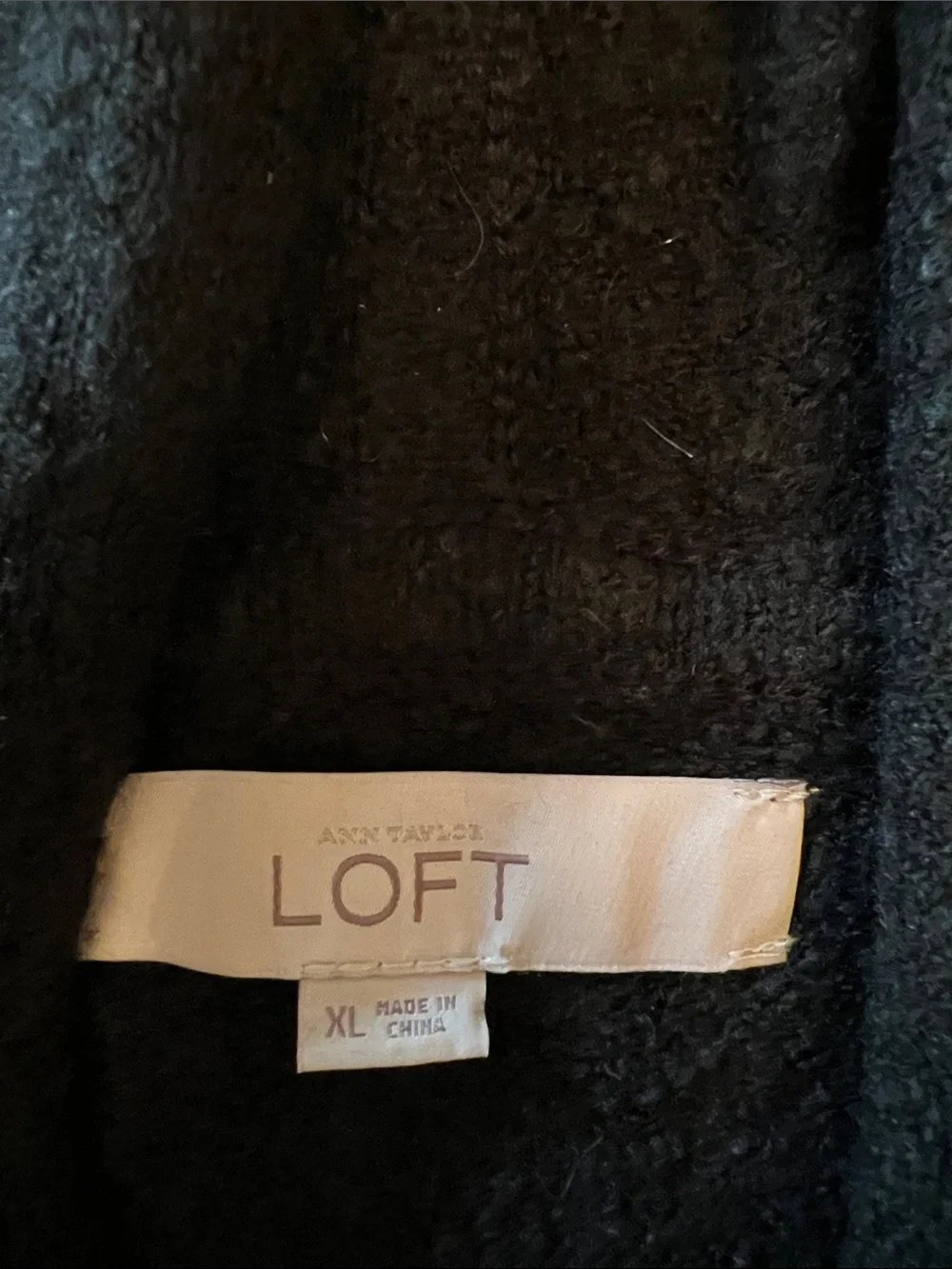 LOFT Black Women’s Hooded Sweater with Kangaroo Pocket